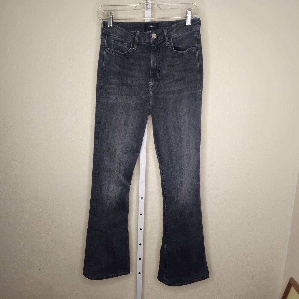 7 For All Mankind Women's 30 No Filter Denim Ultra High Rise Skinny Boot Black